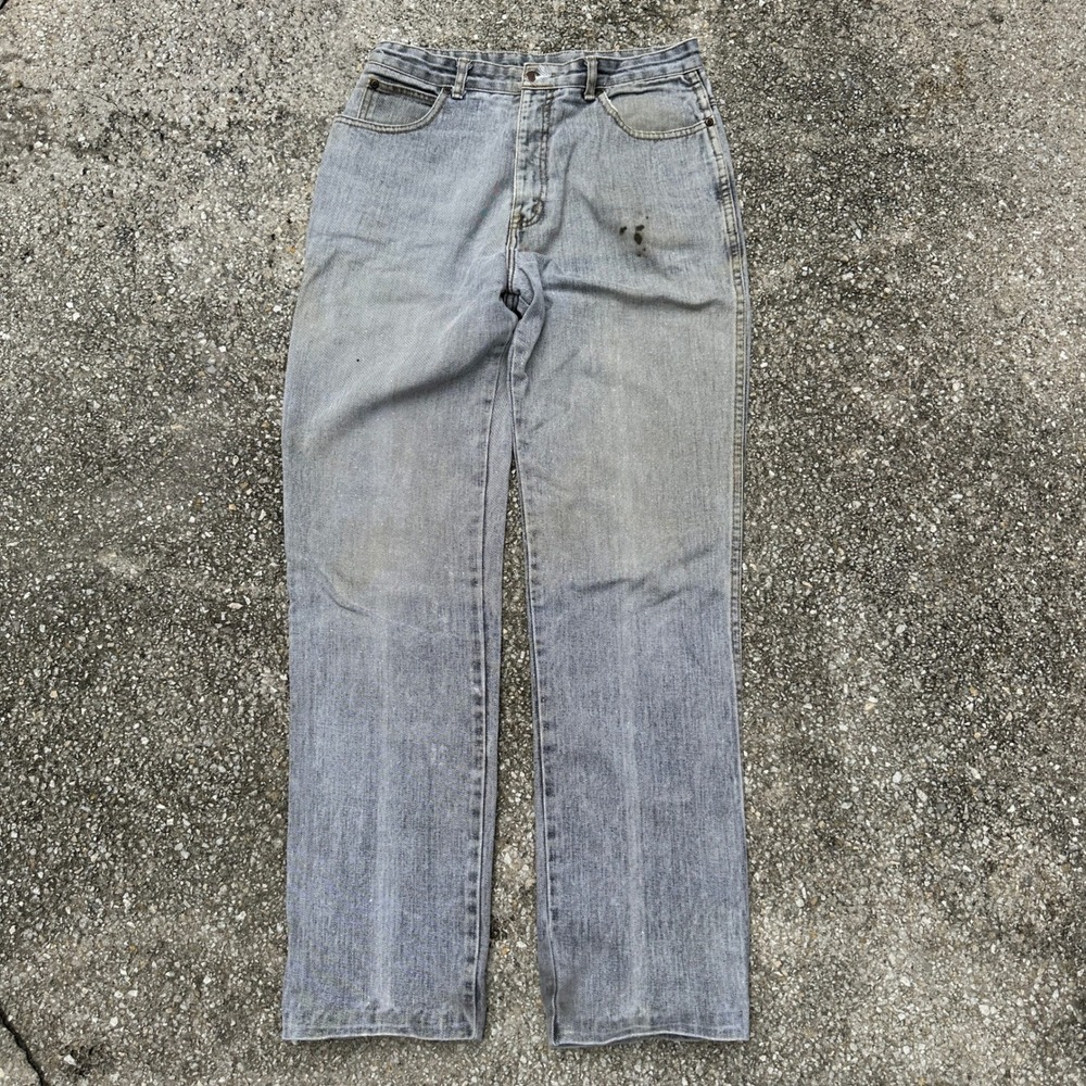 Vintage 80s Guess for Men Georges Marciano Grey Jeans Faded Straight Leg Denim